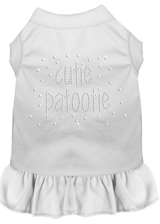 Rhinestone Cutie Patootie Dress White XS